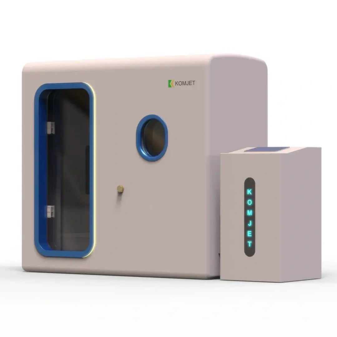 KOMJET Anti-Aging Cabin 2.0, advanced hyperbaric oxygen chamber for wellness therapies.