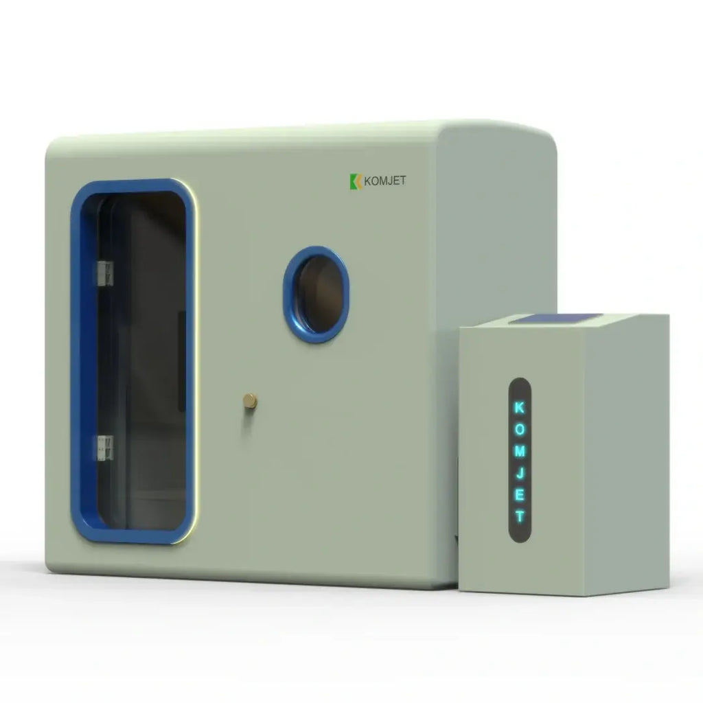 KOMJET Anti-Aging Cabin 2.0 hyperbaric oxygen chamber, designed for wellness and clinical efficacy.